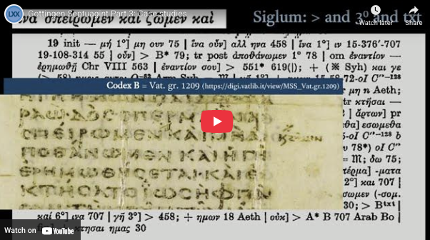 Gottingen Septuagint Part 3: Case studies