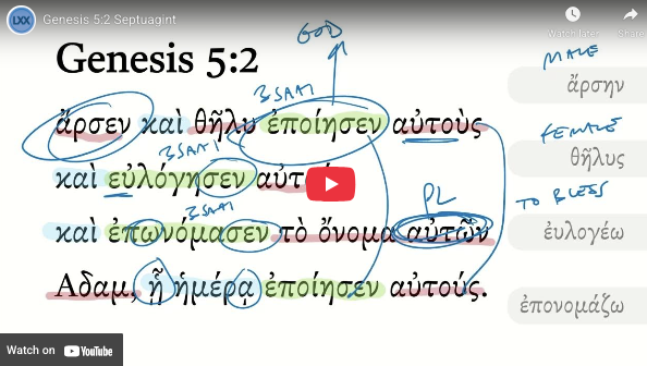 Genesis 5:2 Septuagint