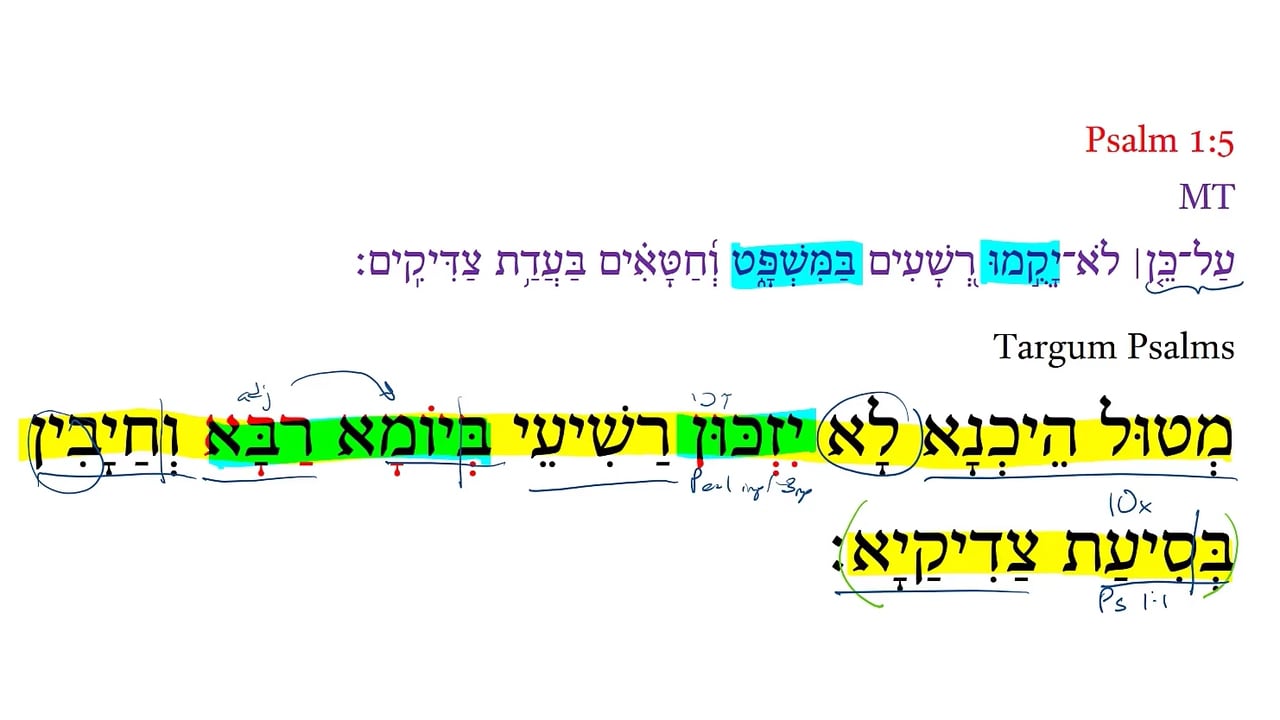 Targum Psalm 1:5