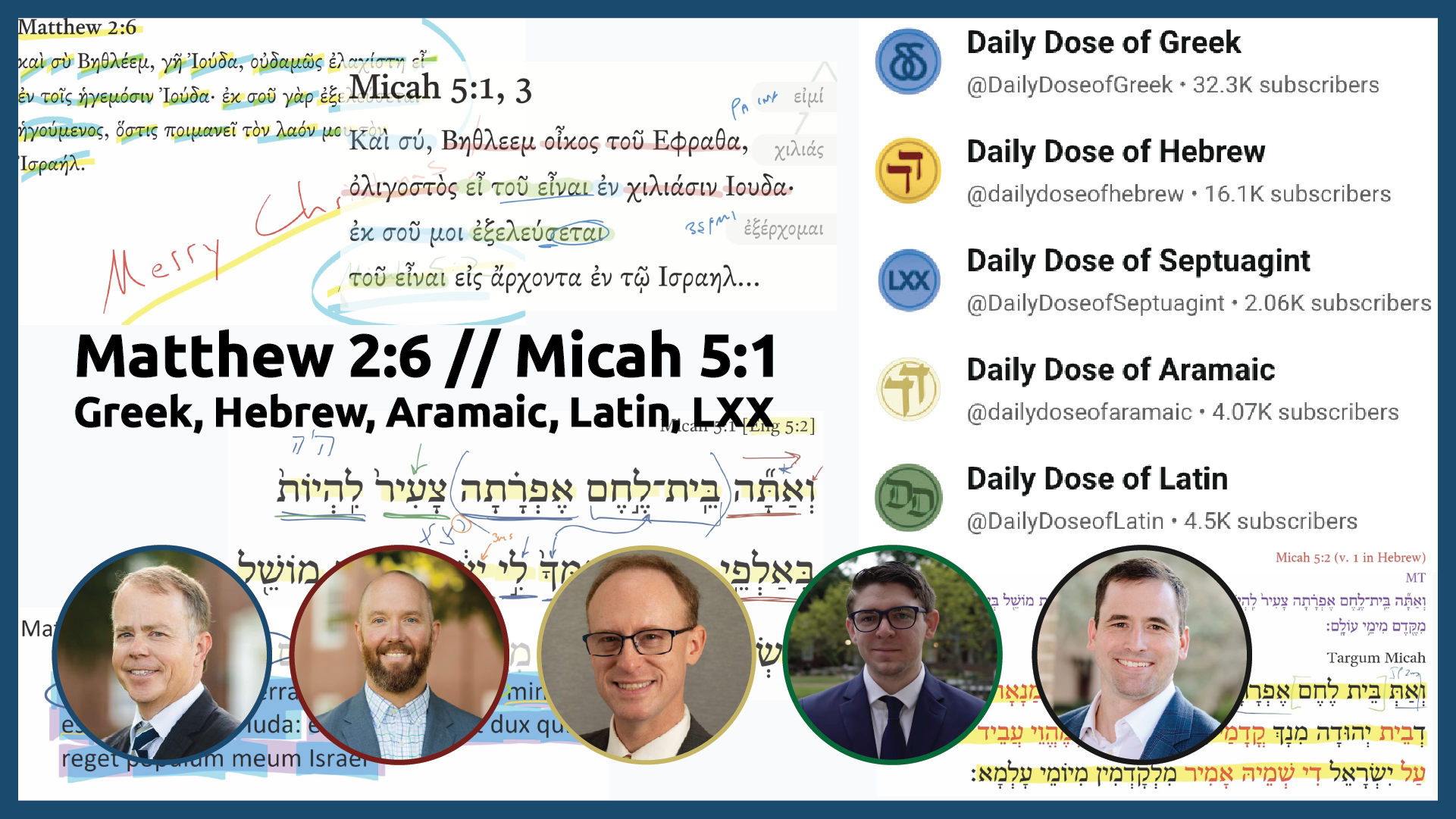 Matthew 2:6 // Micah 5:1 in Greek, Hebrew, Aramaic, Latin, & Septuagint