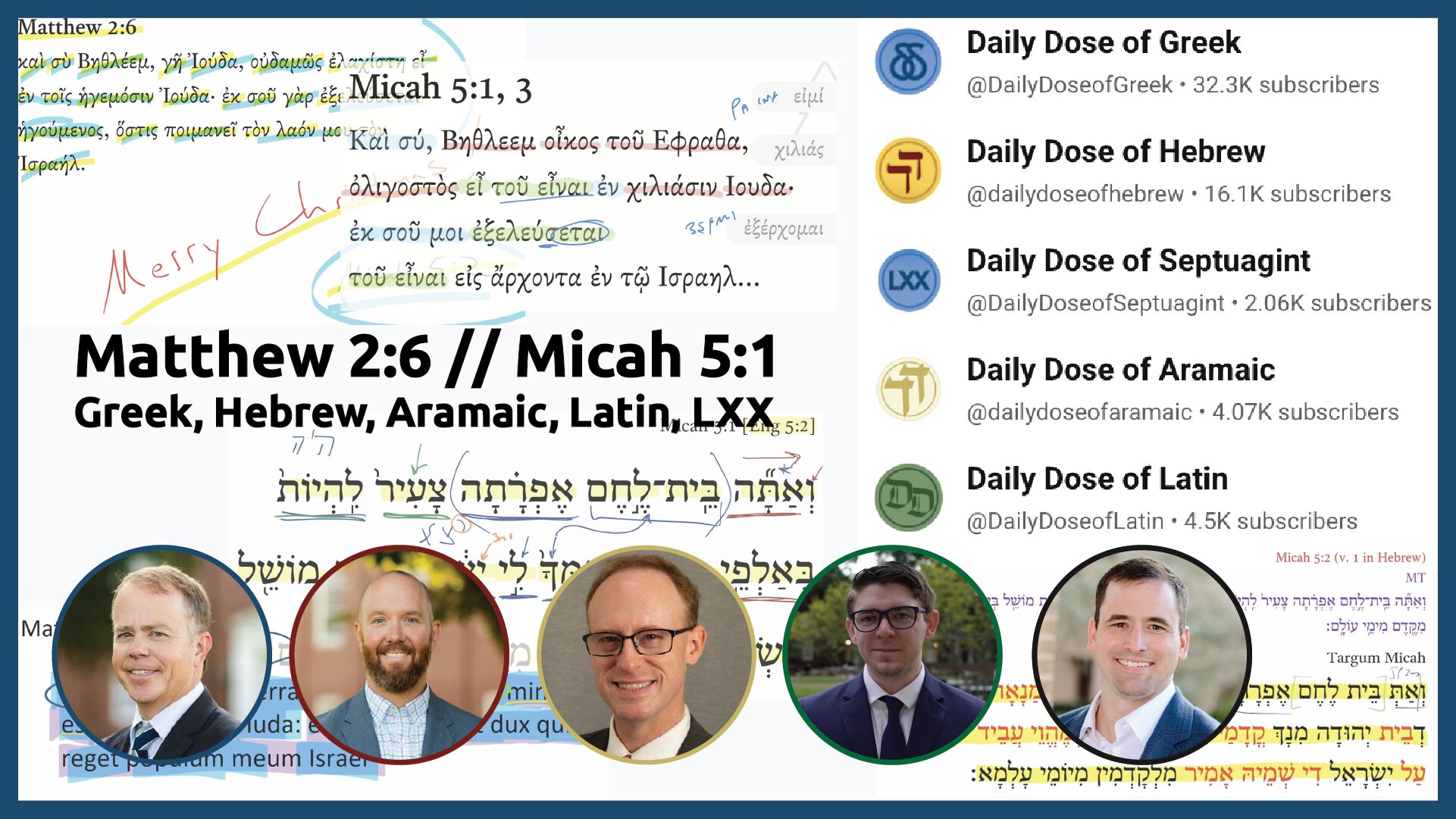 Matthew 2:6 // Micah 5:1 in Greek, Hebrew, Aramaic, Latin, & Septuagint