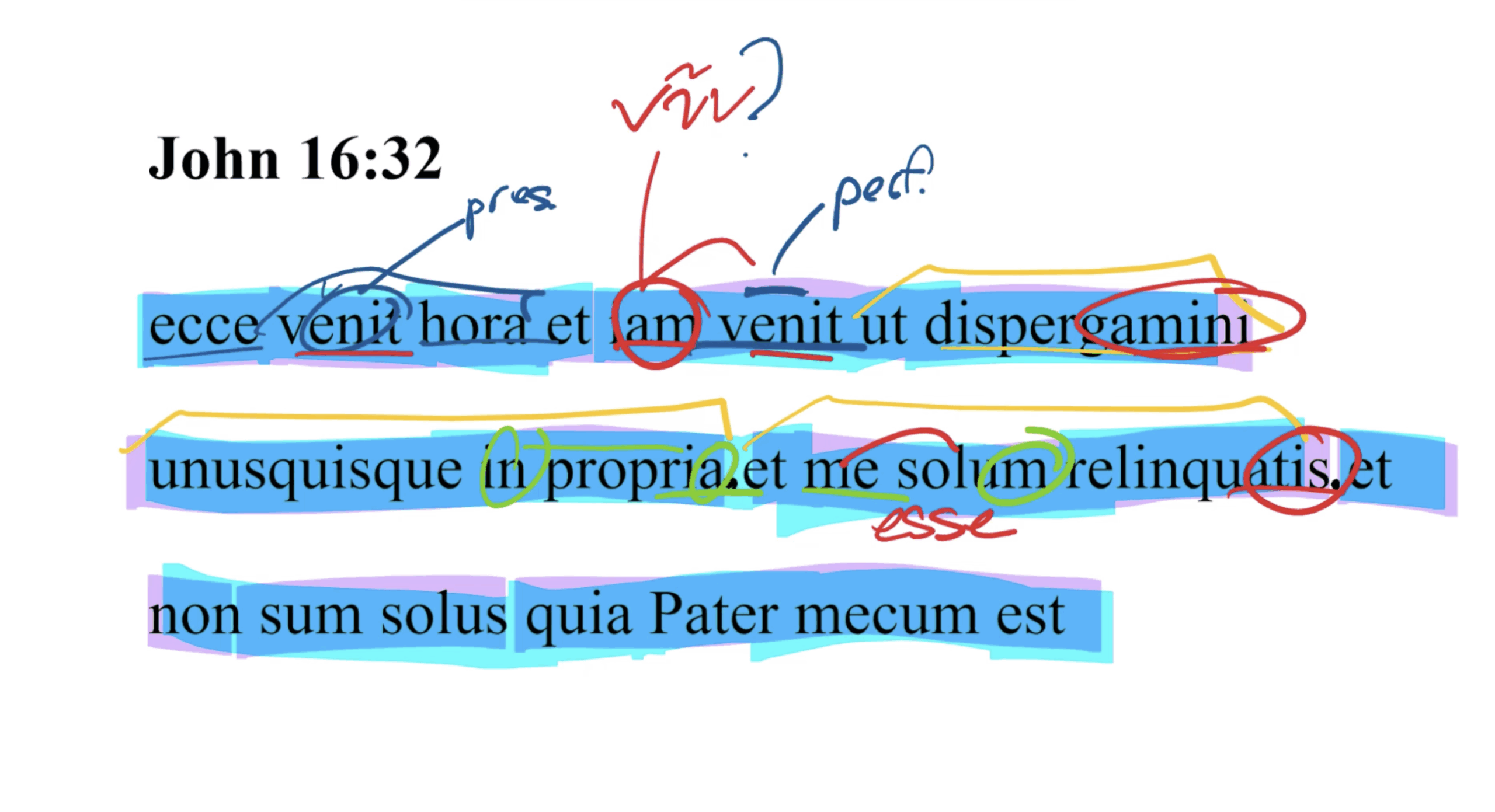 John 16:32 Latin Vulgate