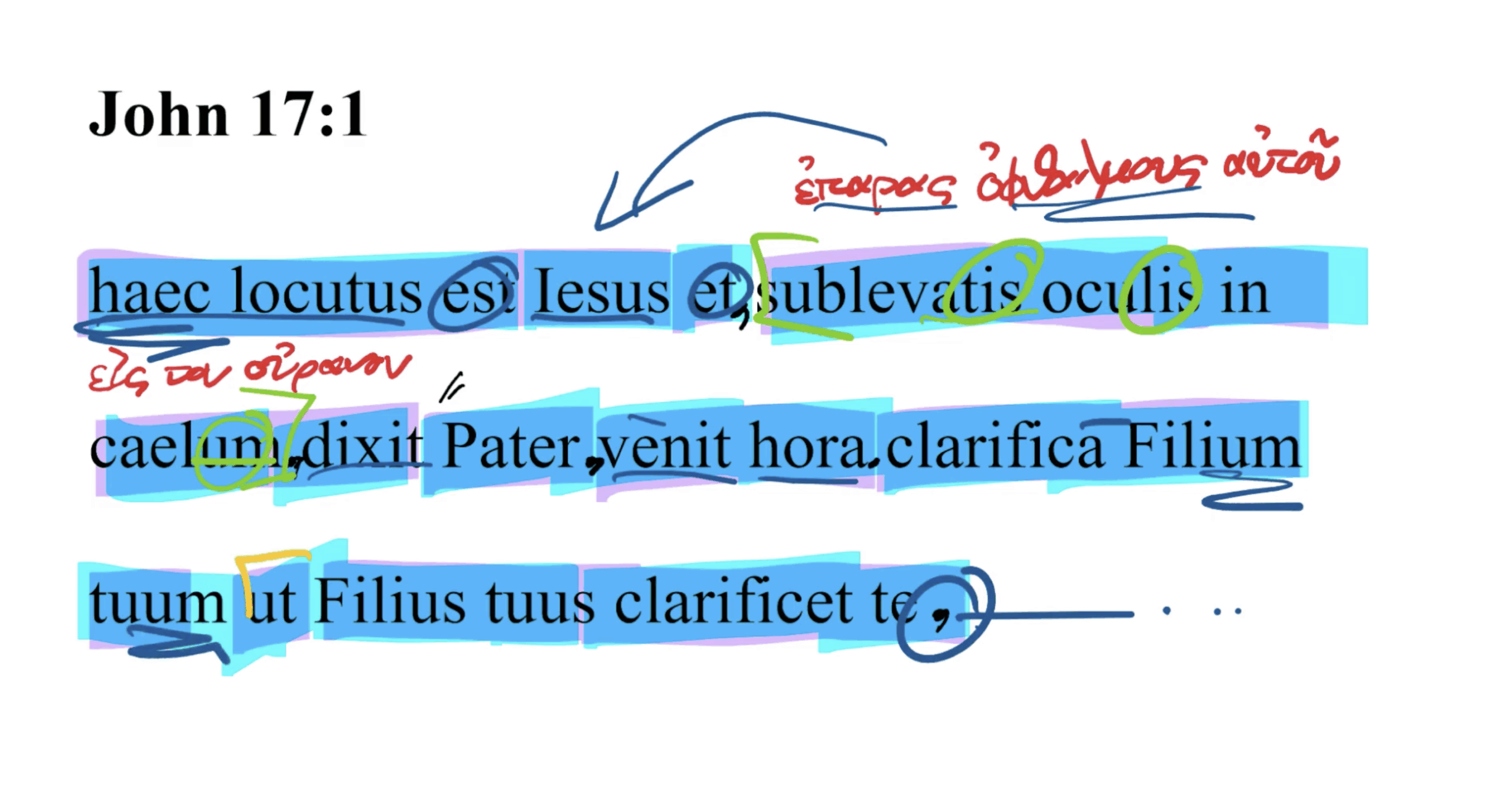 John 17:1 Latin Vulgate