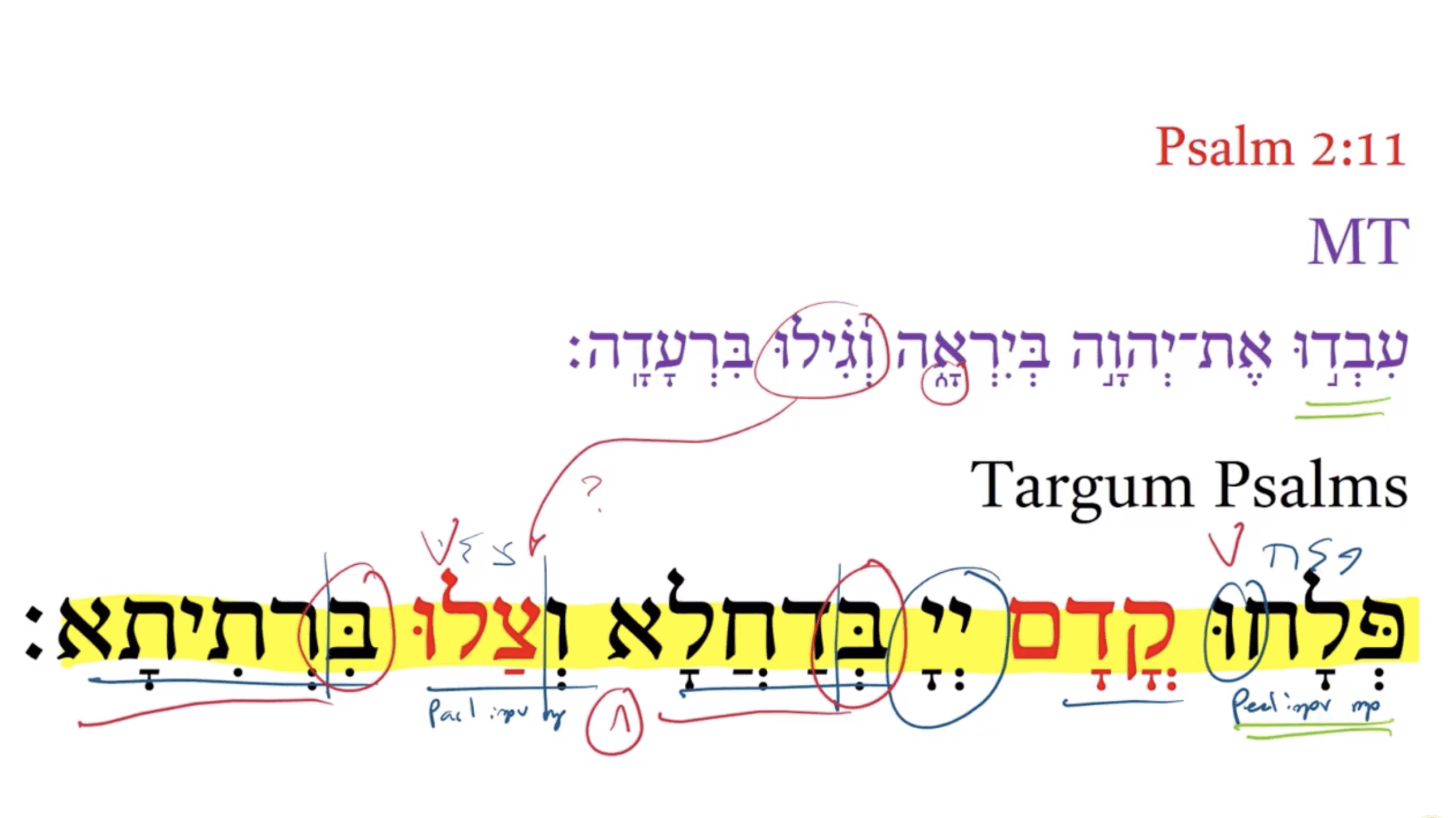 Targum Psalm 2:11