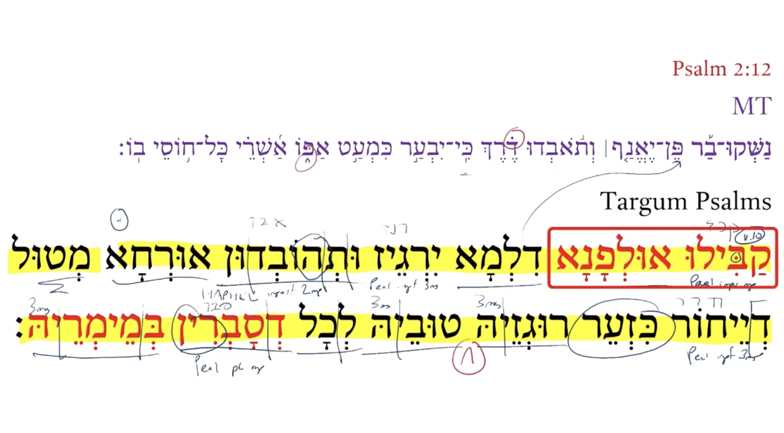 Targum Psalm 2:12c