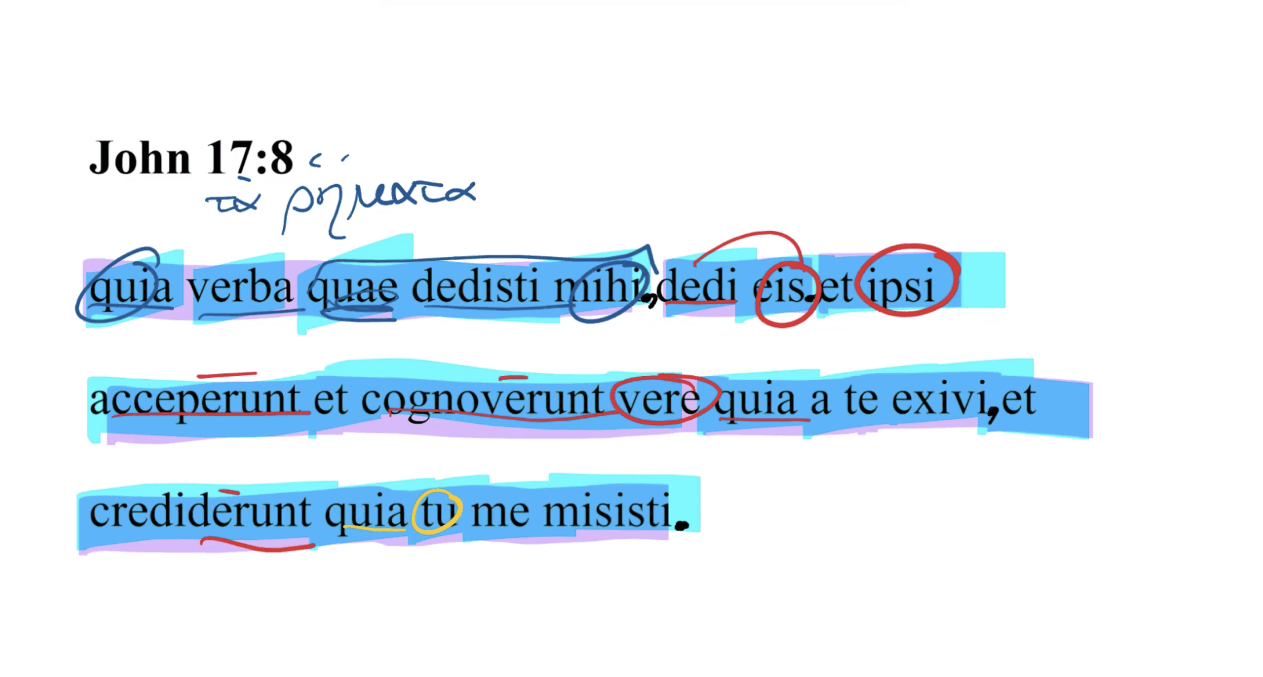 John 17:8 Latin Vulgate