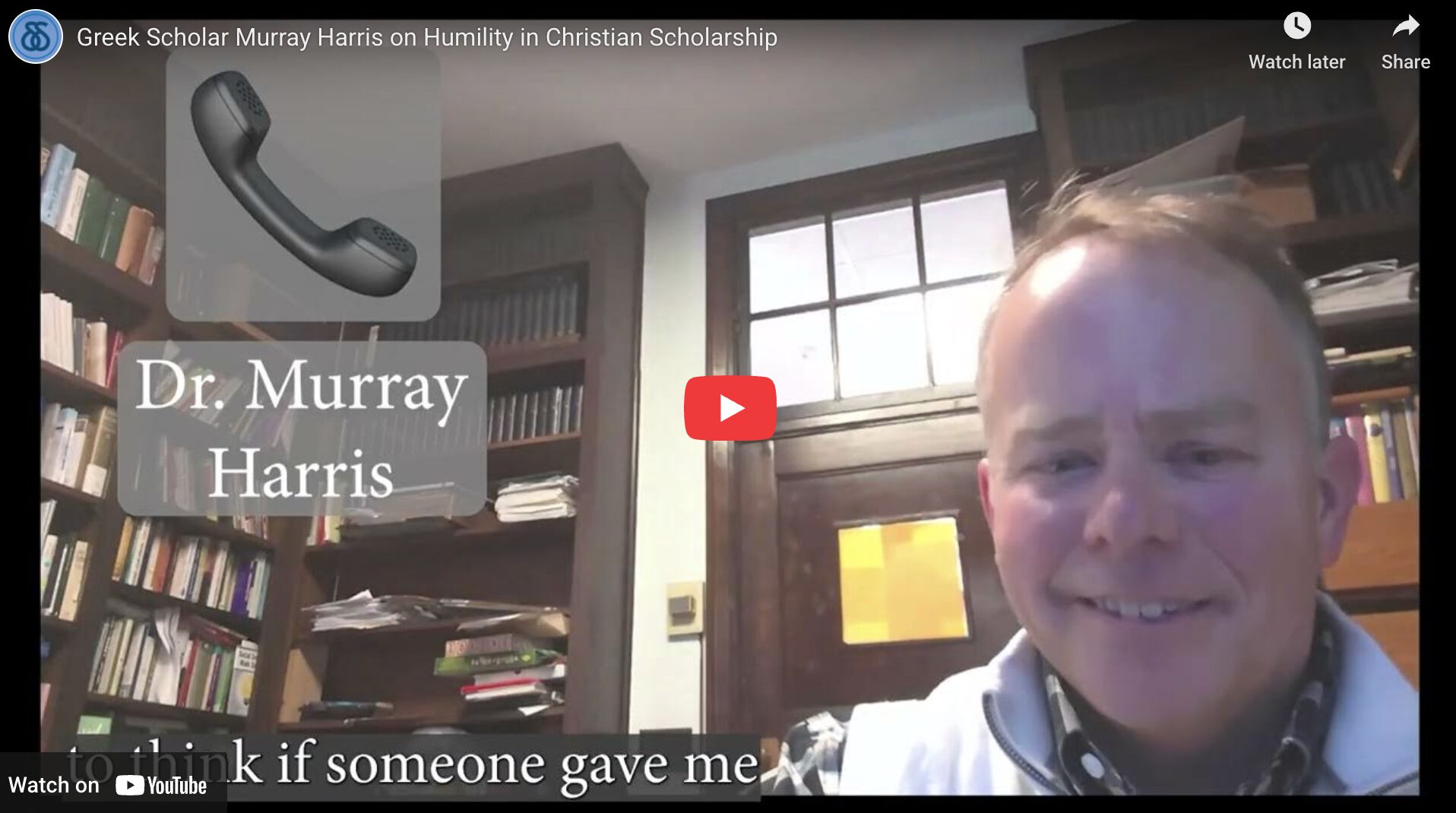 Greek Scholar Murray Harris on Humility in Christian Scholarship