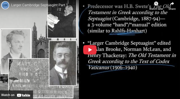 Larger Cambridge Septuagint Part 1