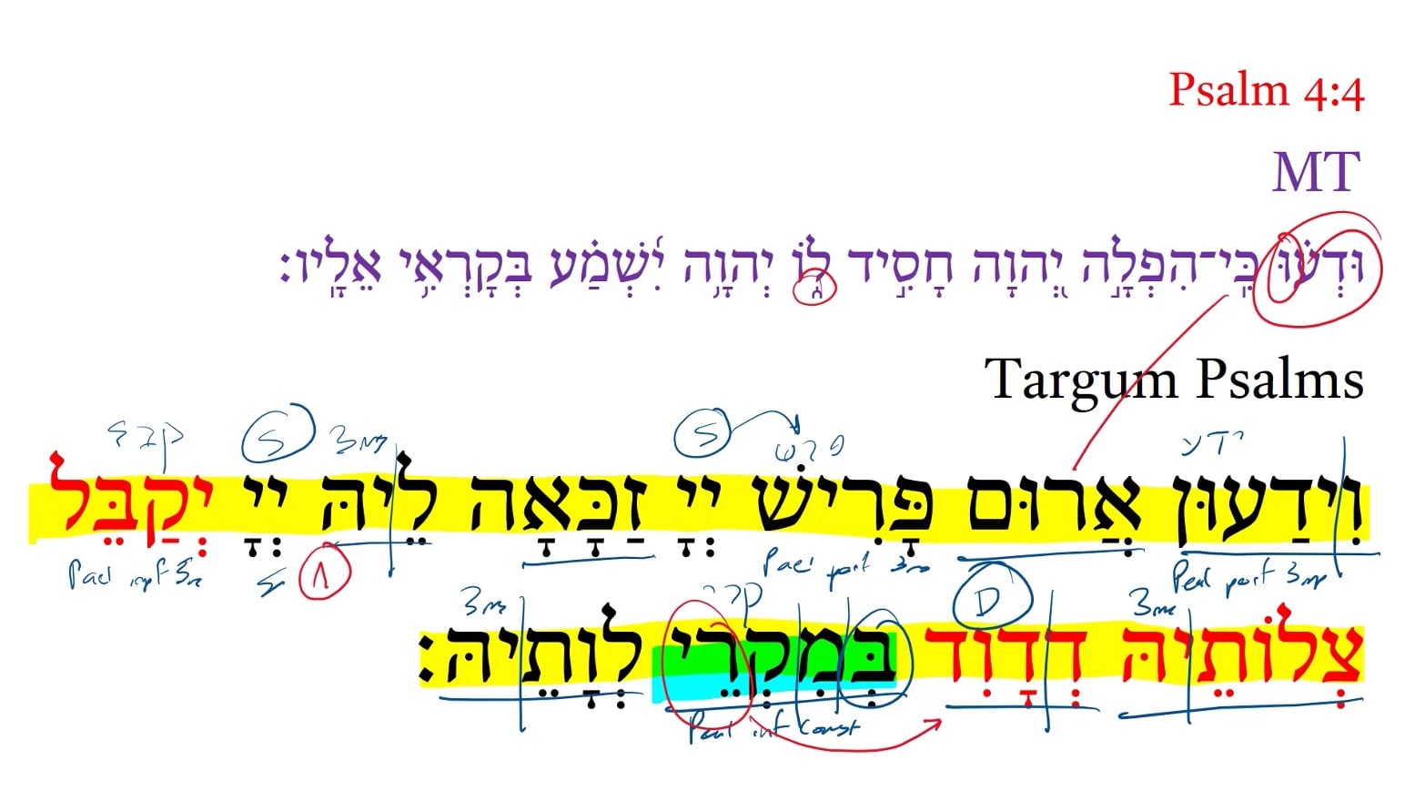 Targum Psalm 4:4