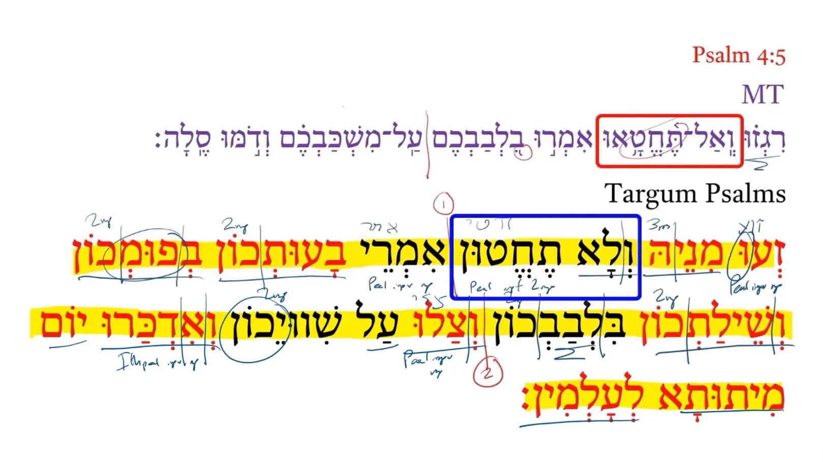 Targum Psalm 4:5b