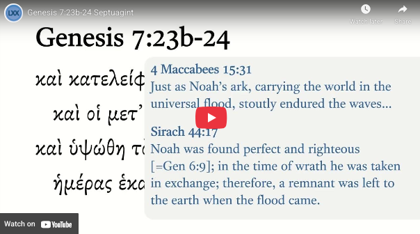 Genesis 7:23b-24 Septuagint