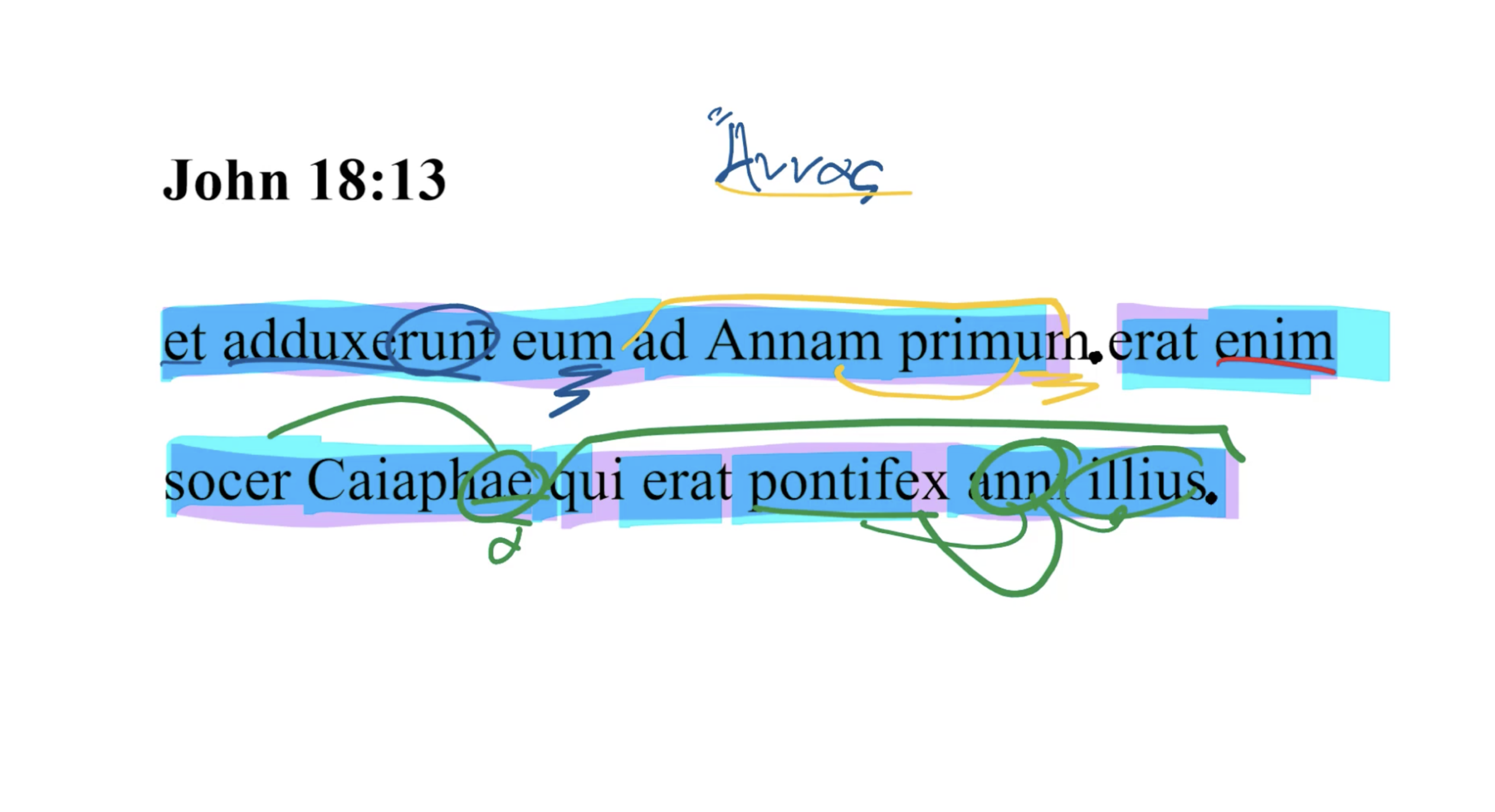 John 18:13 Latin Vulgate