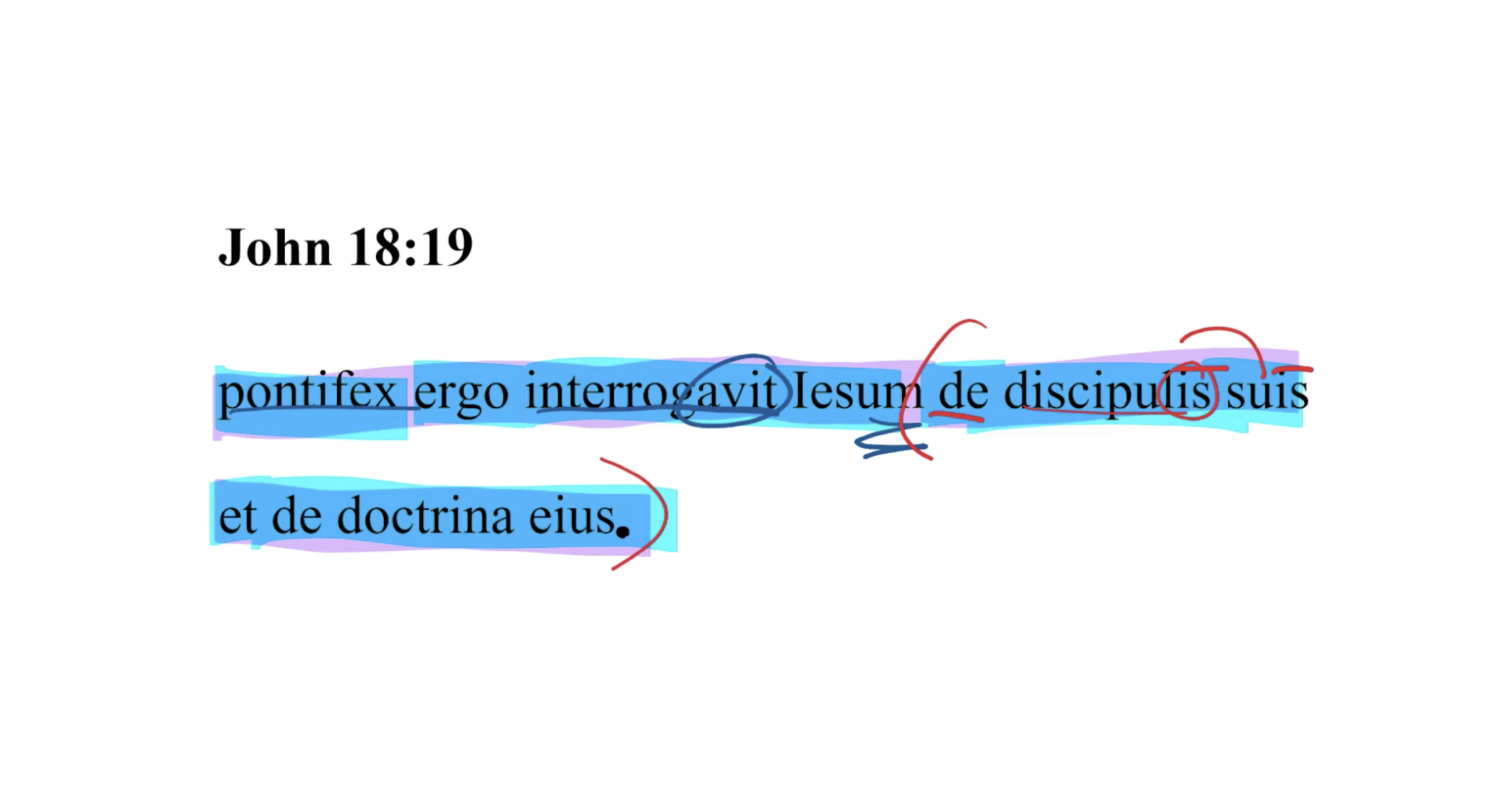 John 18:19 Latin Vulgate