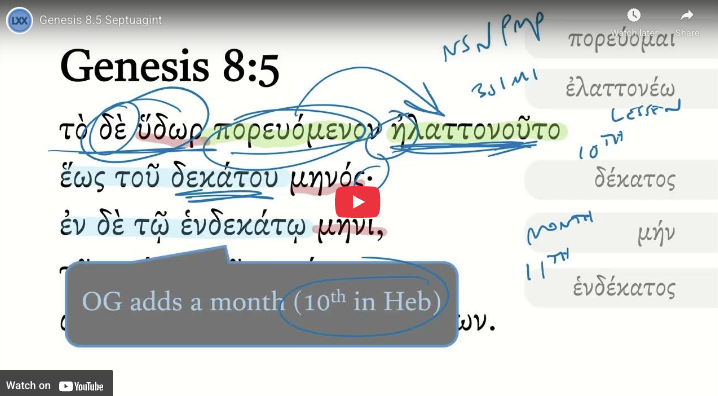 Genesis 8.5 Septuagint