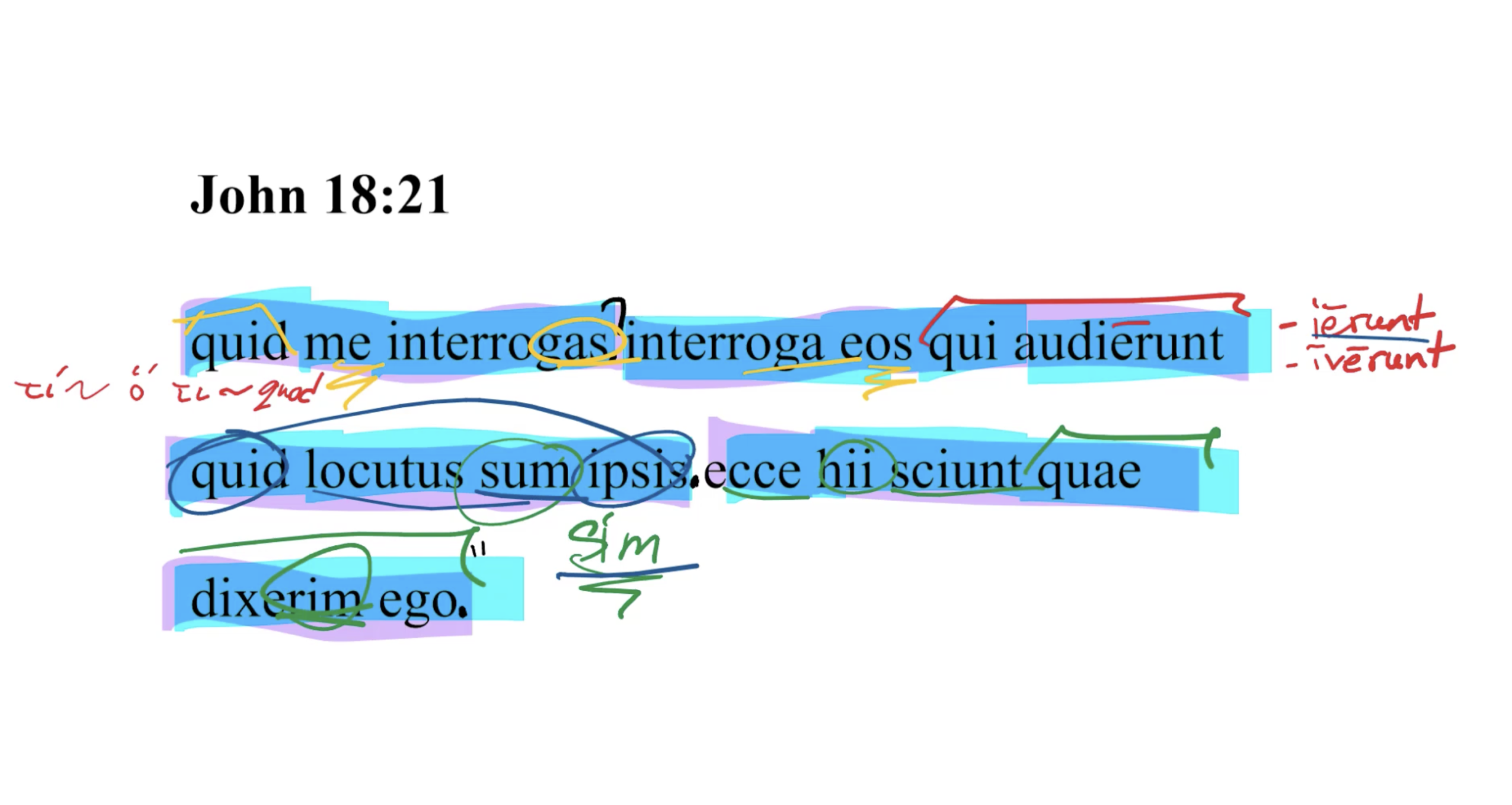 John 18:21 Latin Vulgate