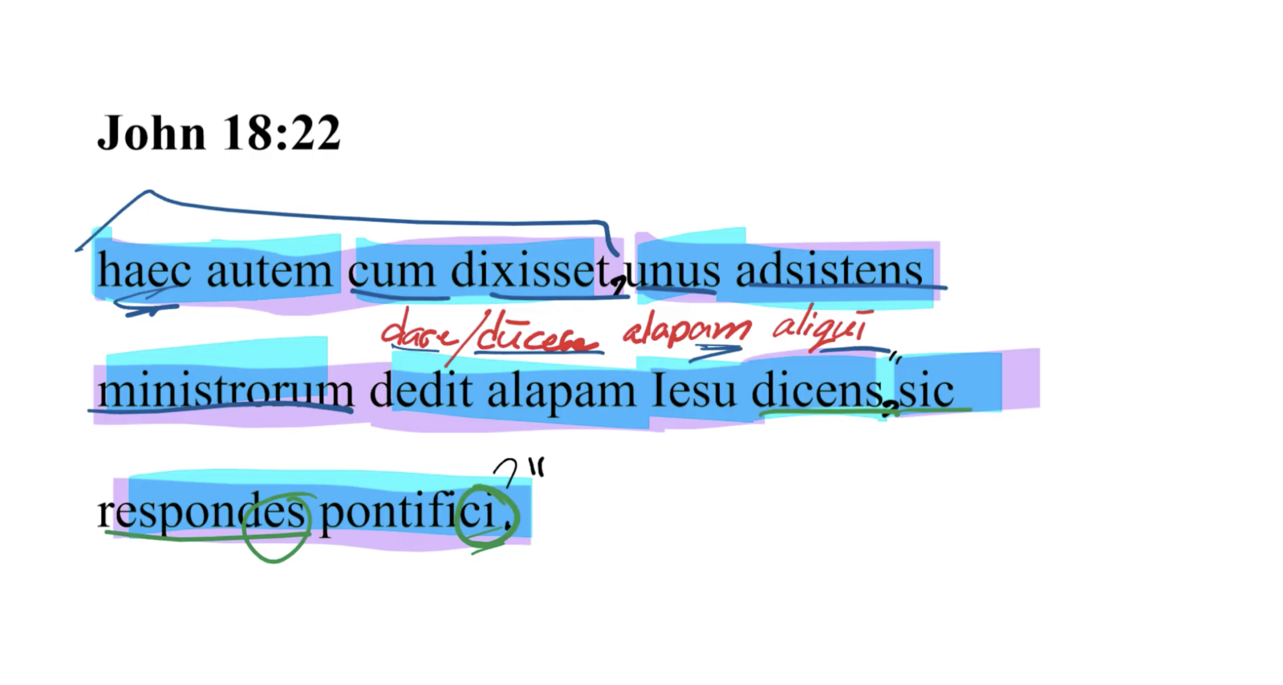 John 18:22 Latin Vulgate