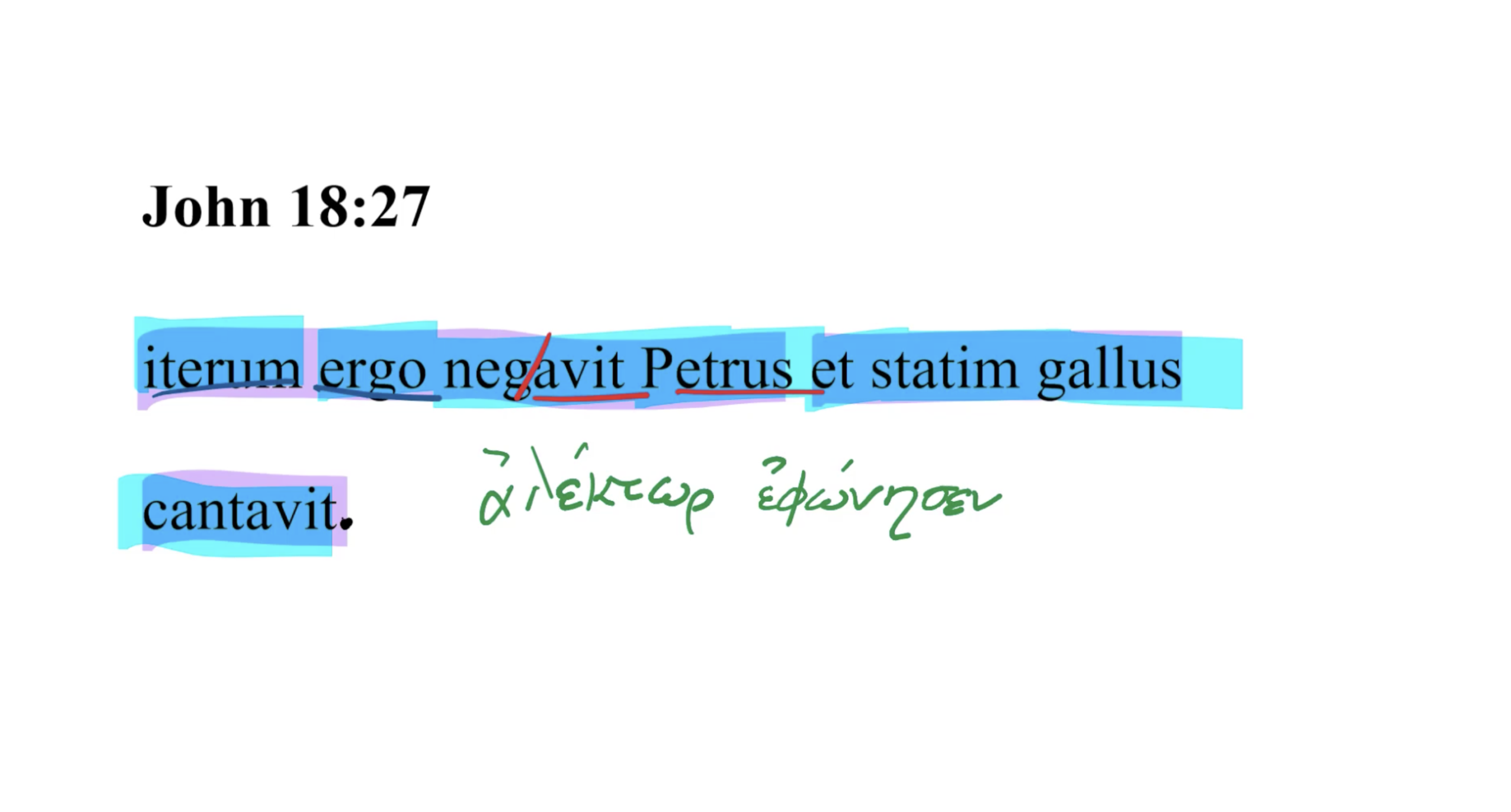 John 18:27 Latin Vulgate