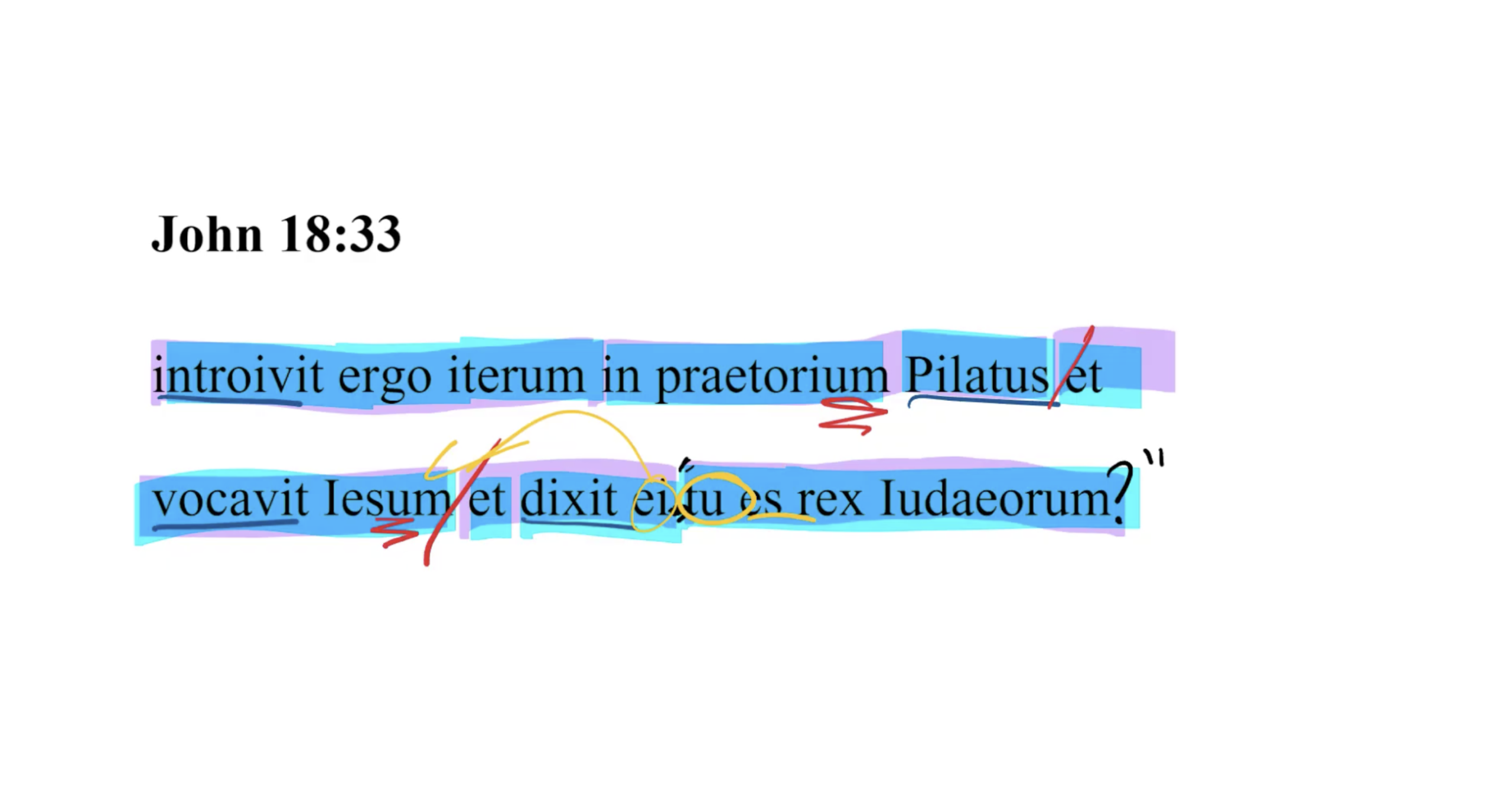 John 18:33 Latin Vulgate