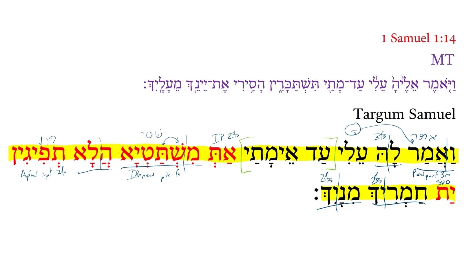 Targum 1 Samuel 1:14