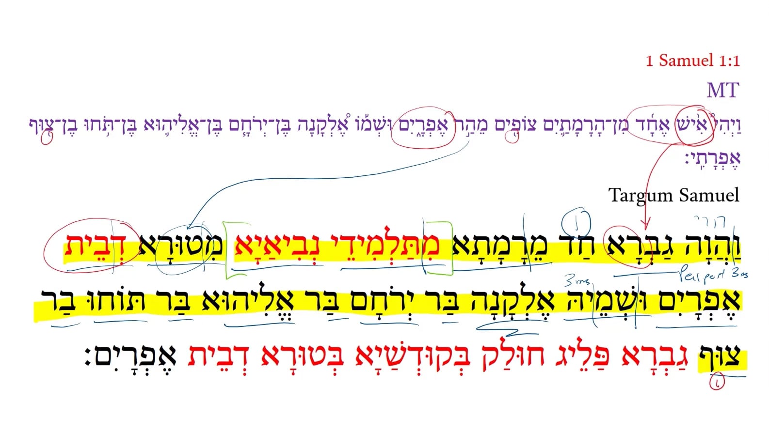 Targum 1 Samuel 1:1b
