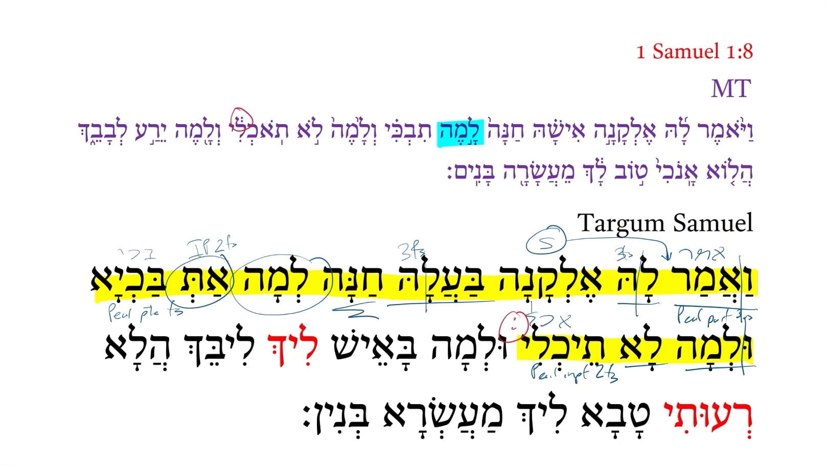 Targum 1 Samuel 1:8b