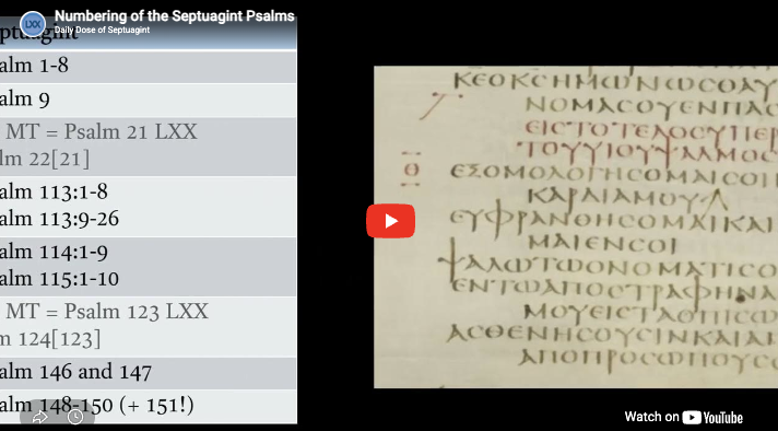 Numbering of the Septuagint Psalms