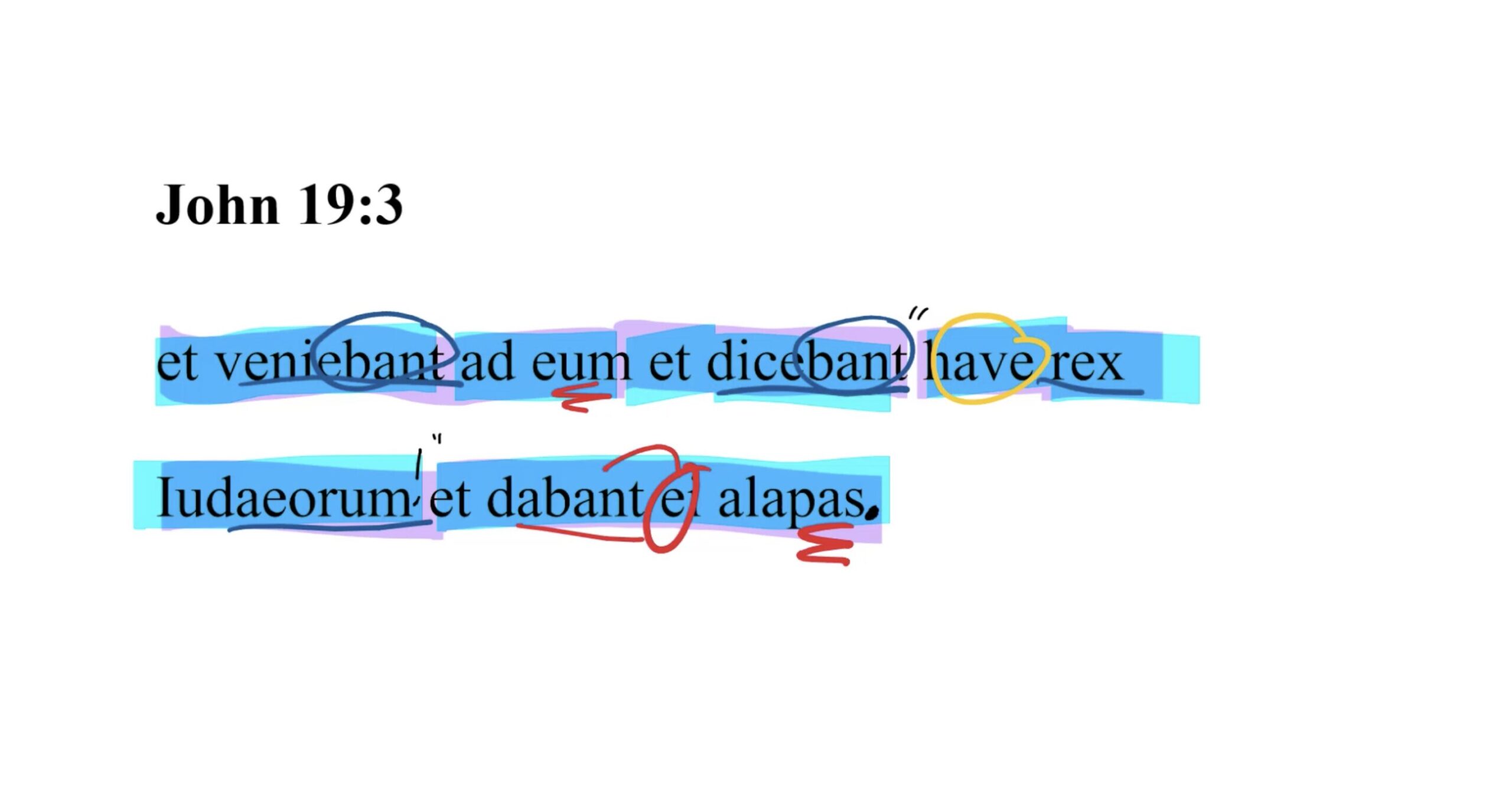 John 19:3 Latin Vulgate