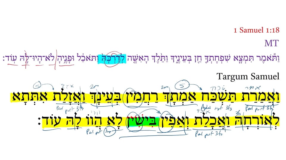 Targum 1 Samuel 1:18a