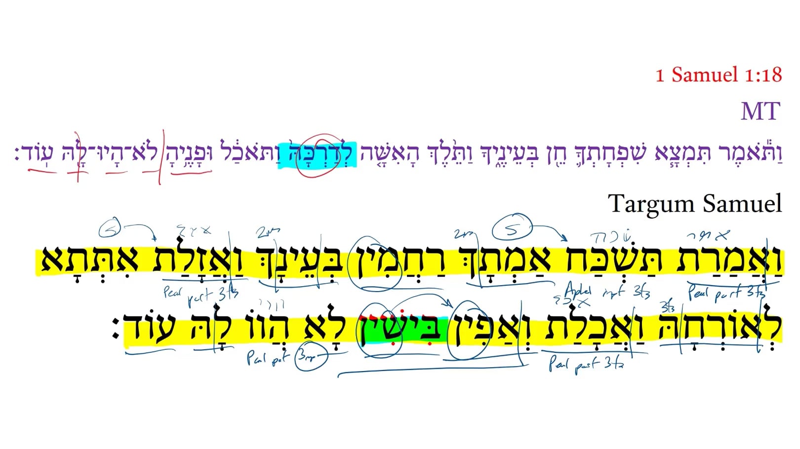 Targum 1 Samuel 1:18b