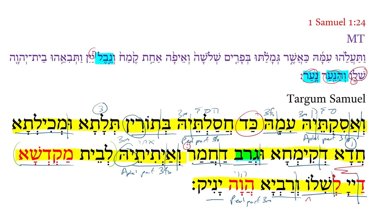 Targum 1 Samuel 1:24b