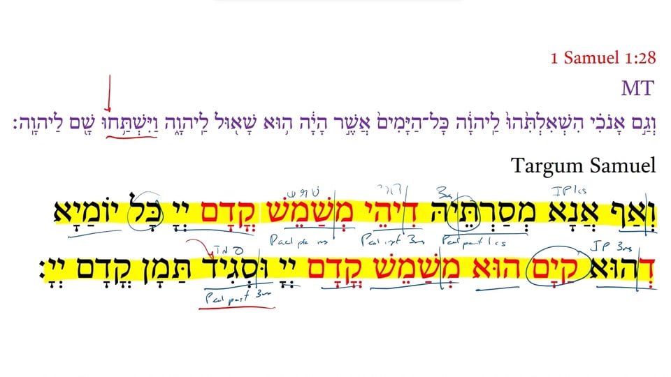 Targum 1 Samuel 1:28b