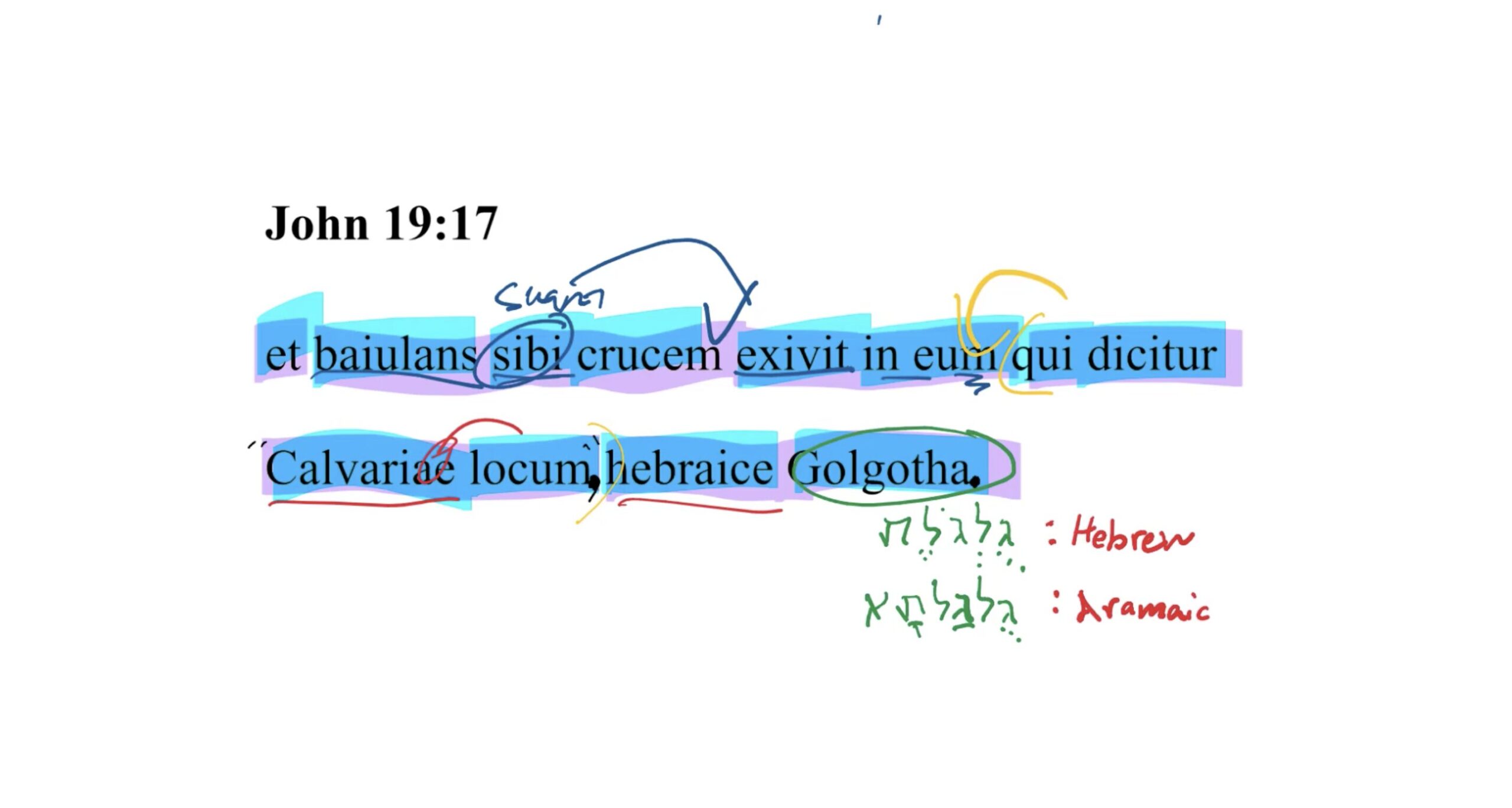 John 19:17 Latin Vulgate
