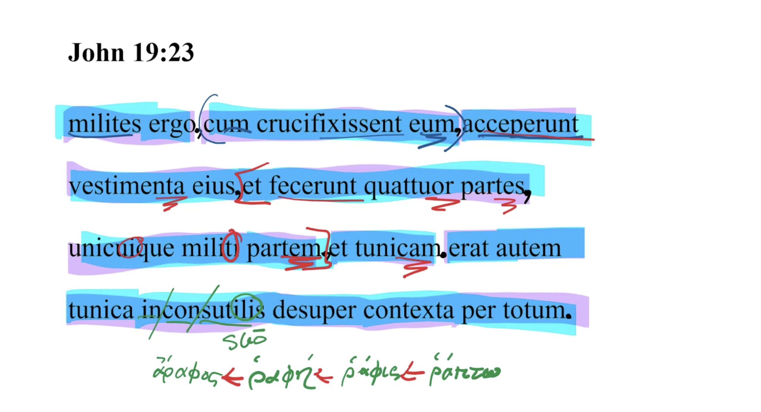 John 19:23 Latin Vulgate