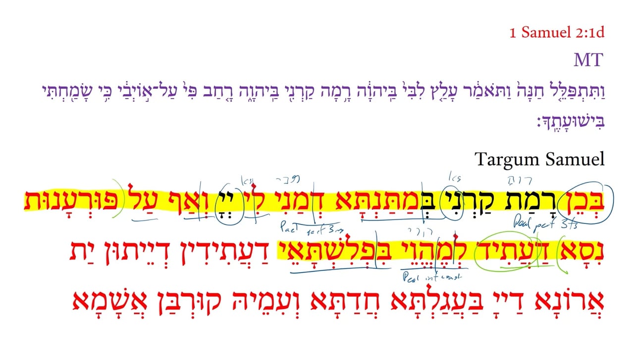 Targum 1 Samuel 2:1d 1