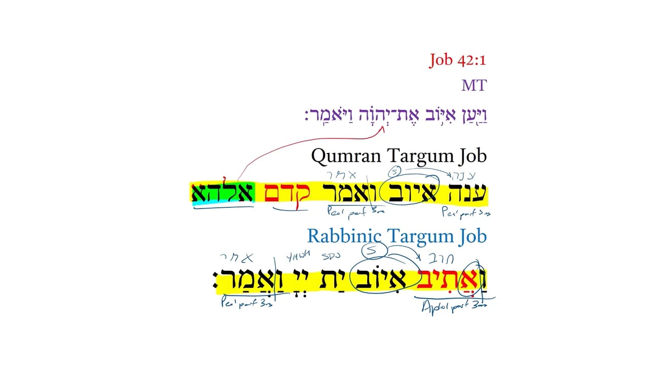 Qumran Targum Job 42:1b