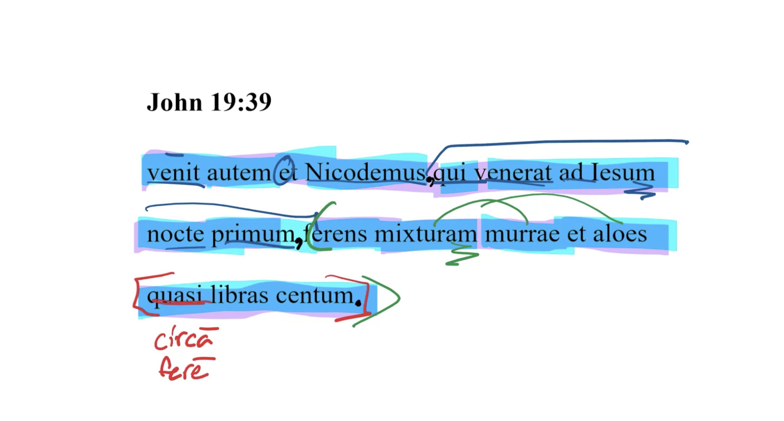 John 19:39 Latin Vulgate