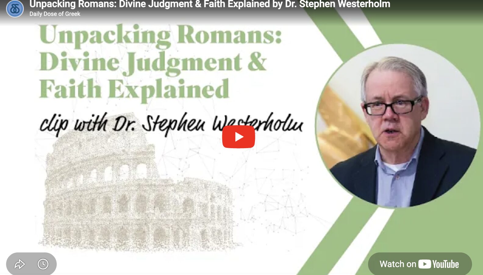 Dr. Stephen Westerholm on Faith and Righteousness in Romans