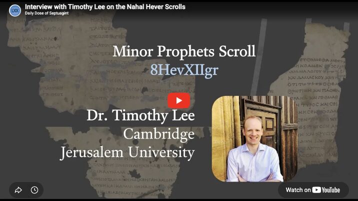 Interview with Timothy Lee on the Nahal Hever Scrolls