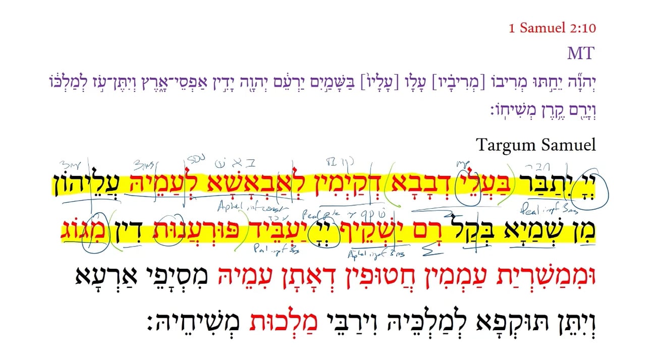 Targum 1 Samuel 2:10a