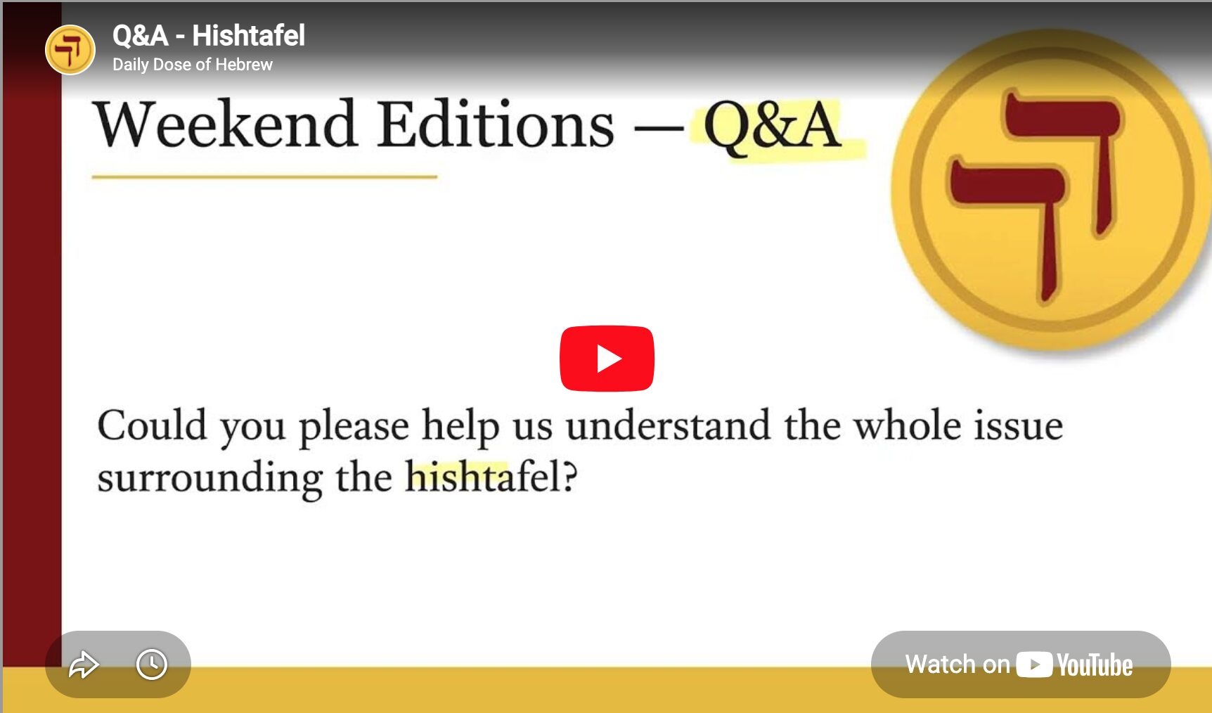 Q&A – Hishtafel