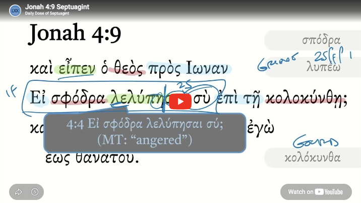 Jonah 4:9 Septuagint