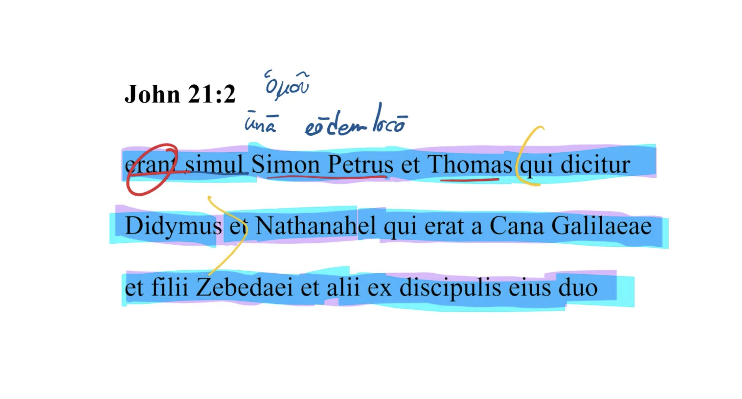 John 21:2 Latin Vulgate