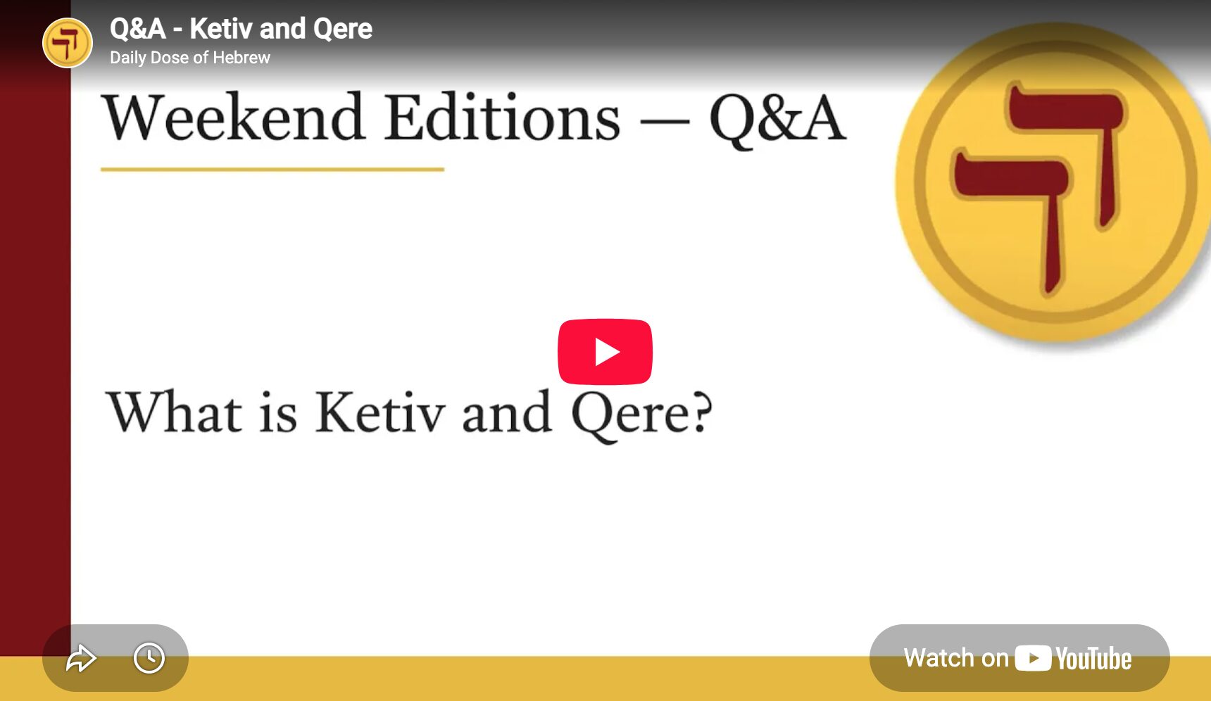 Q&A – Ketiv and Qere