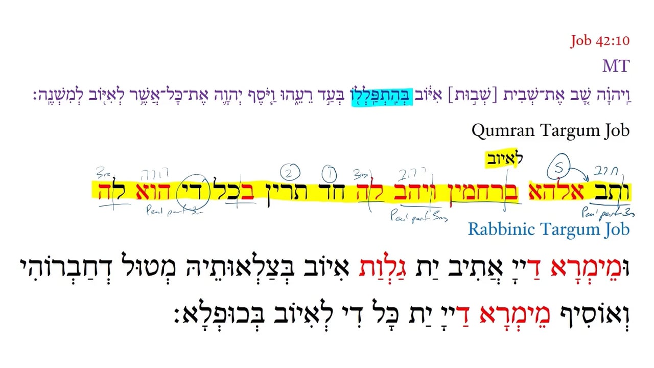 Qumran Targum Job 42:10a