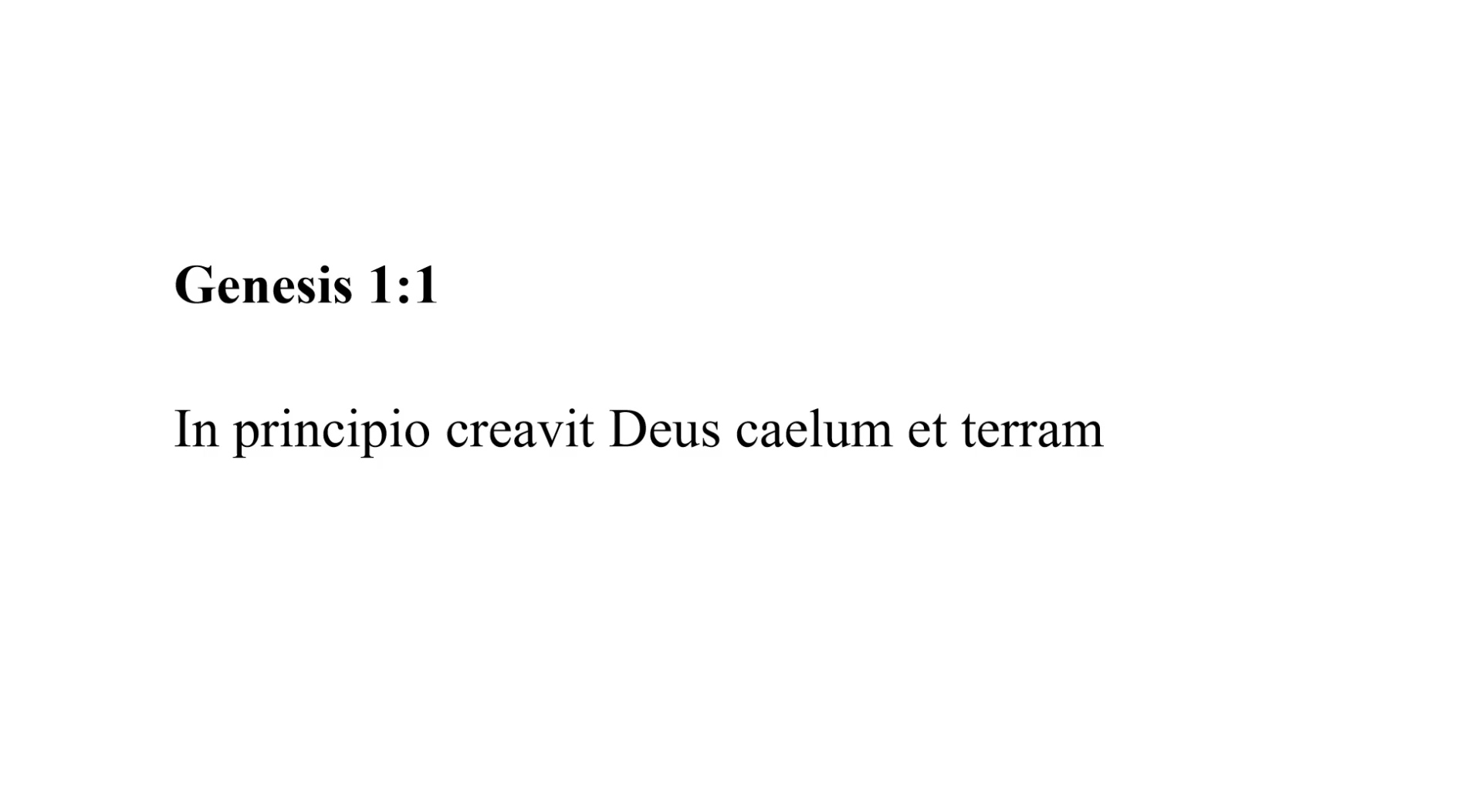 Genesis 1:1 Latin Vulgate
