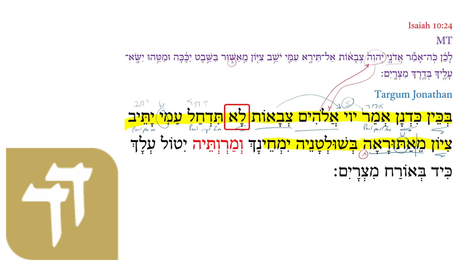 Targum Isaiah 10:24c
