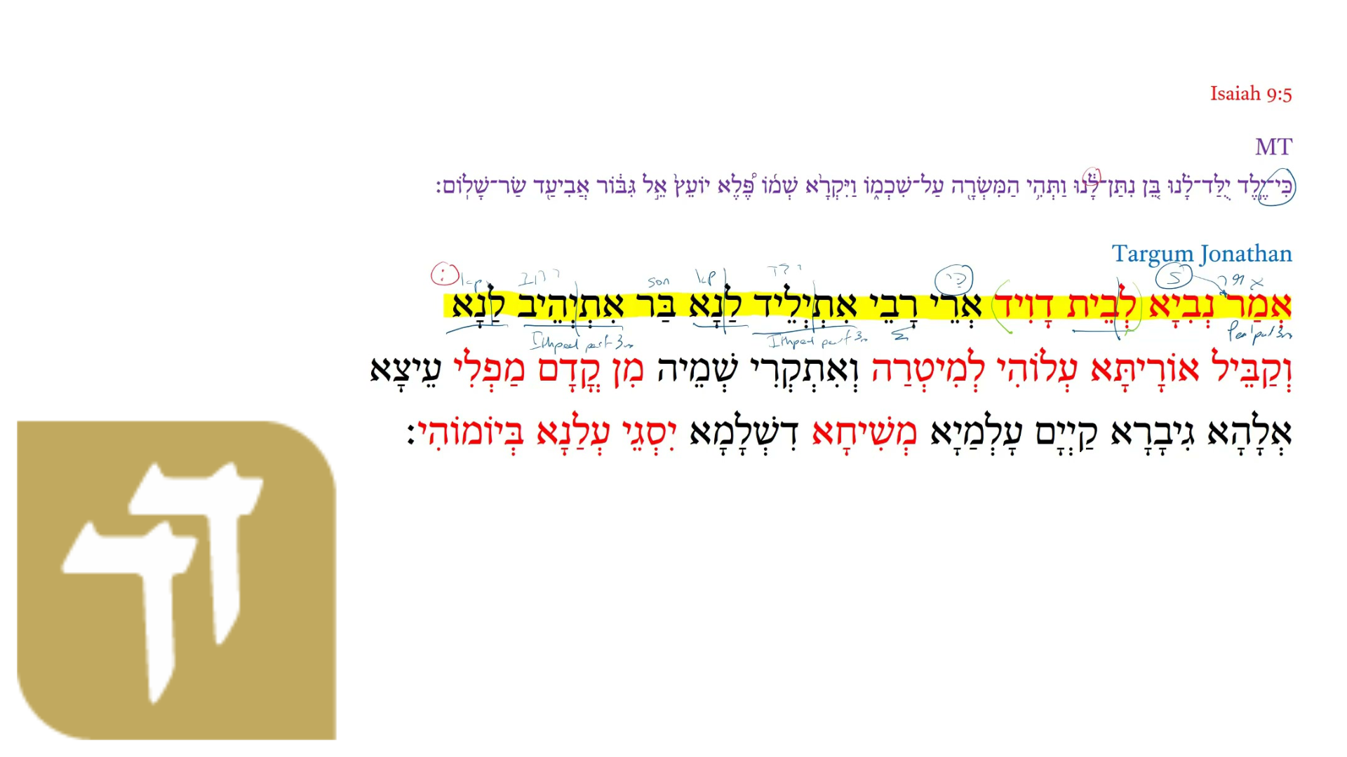 Targum Isaiah 9:5b