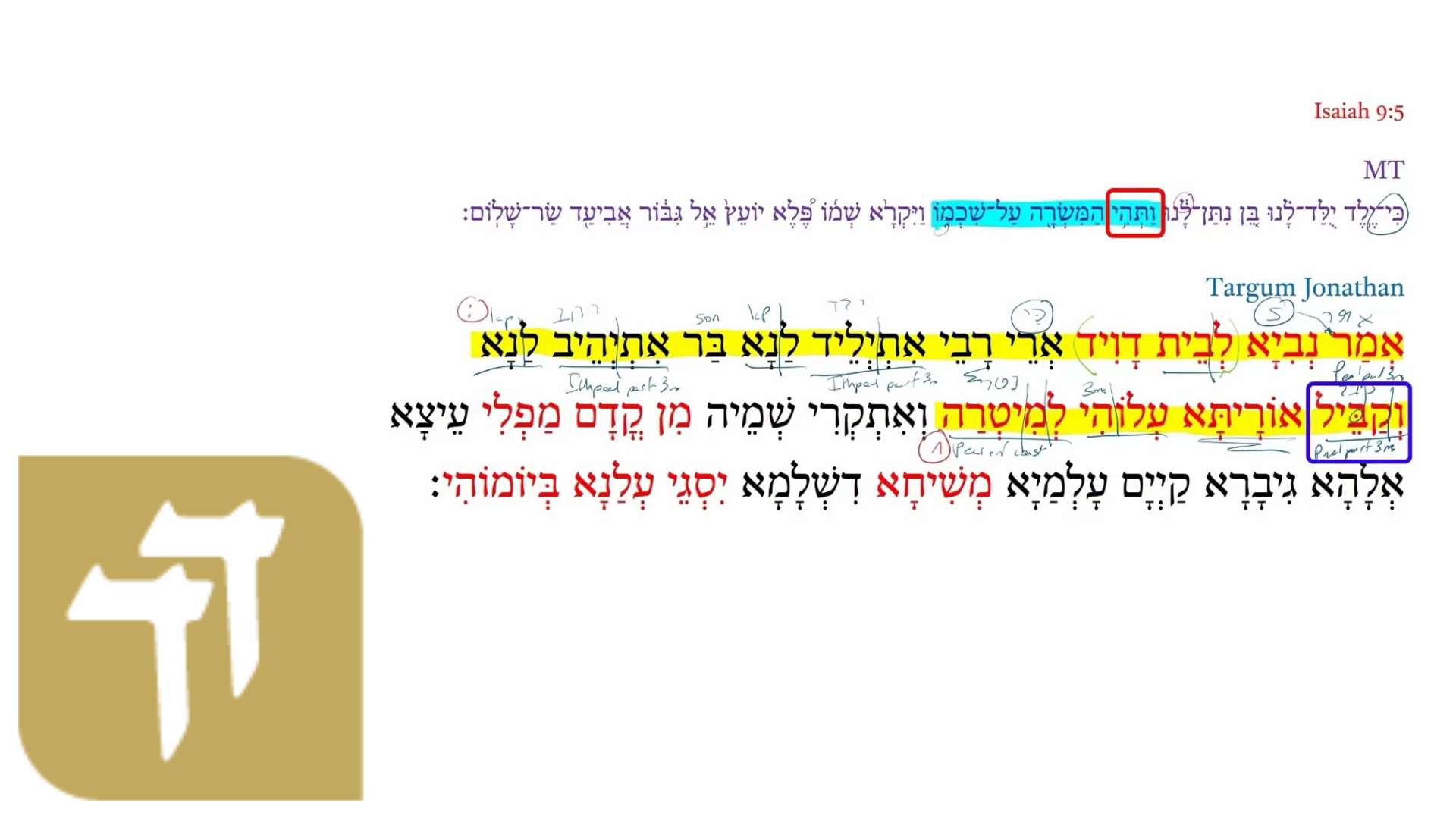 Targum Isaiah 9:5c