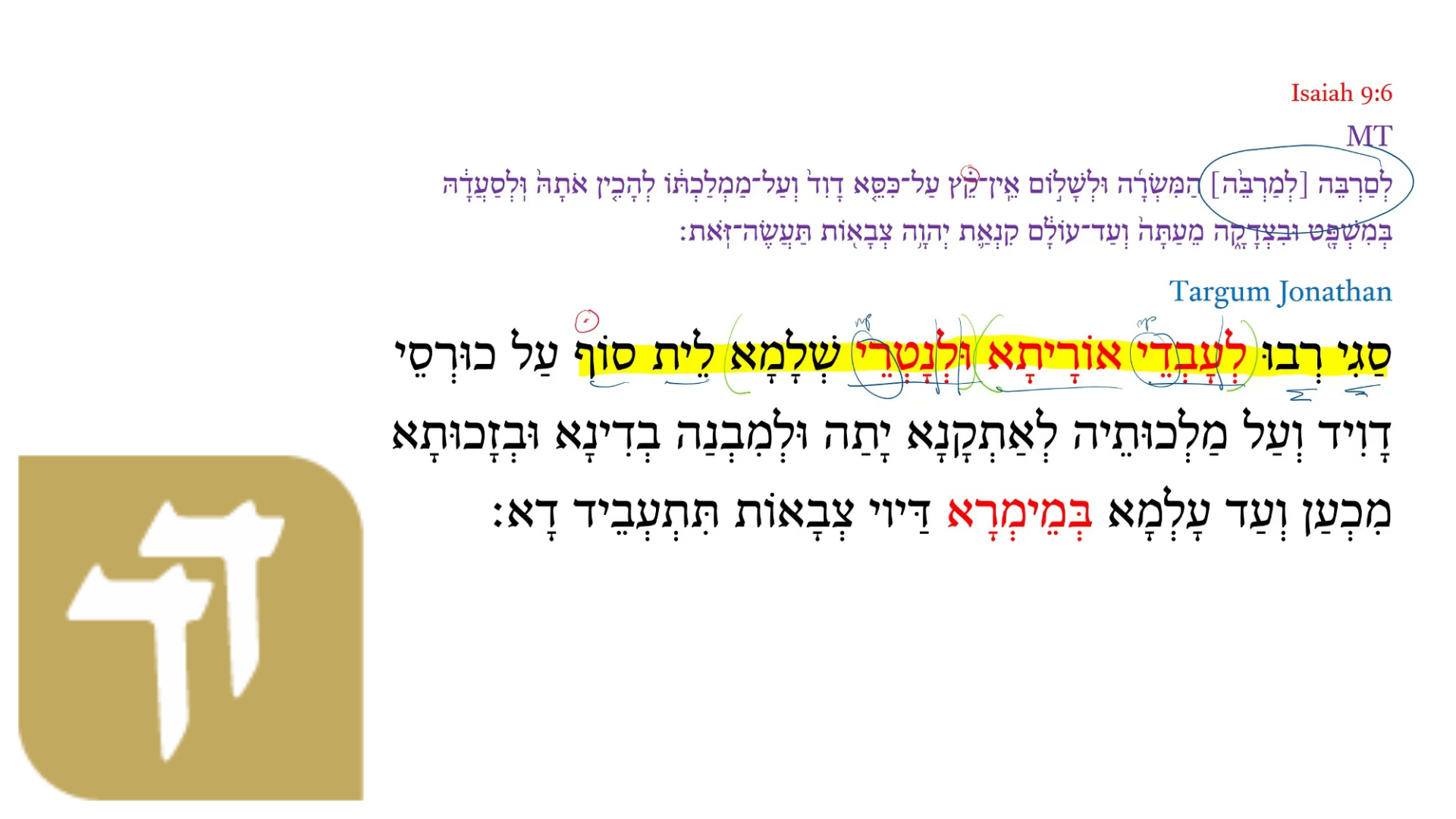 Targum Isaiah 9:6c