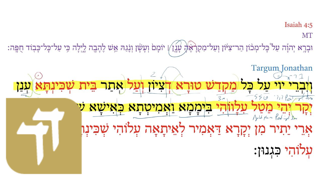 Targum Isaiah 4:5b